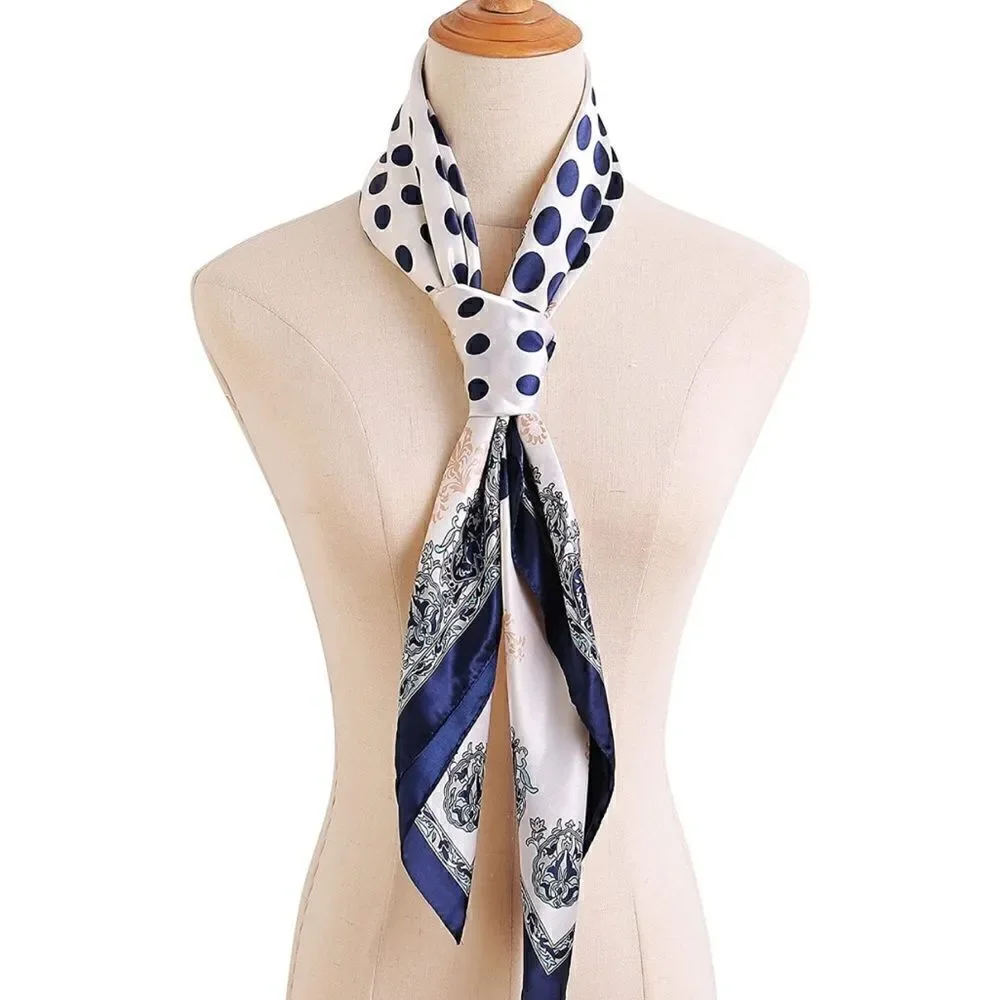 Blue dot Silky Scarf